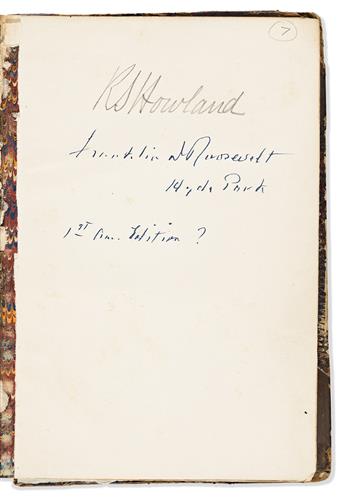 ROOSEVELT, FRANKLIN D. Anthony Trollope. The Warden. Signed and Inscribed, "Franklin DRoosevelt / Hyde Park / 1st Am. Edition?,"